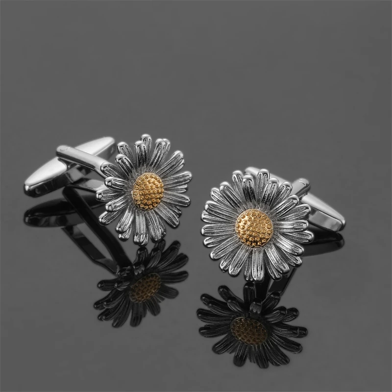 أزرار أكمام للقميص الفرنسي للرجال ، ورود الحب الحلوة ، برسيم الحظ ، أوراق القيقب ، إكسسوارات بدلة العمل ، مجوهرات رومانسية ، زر الكفة #4