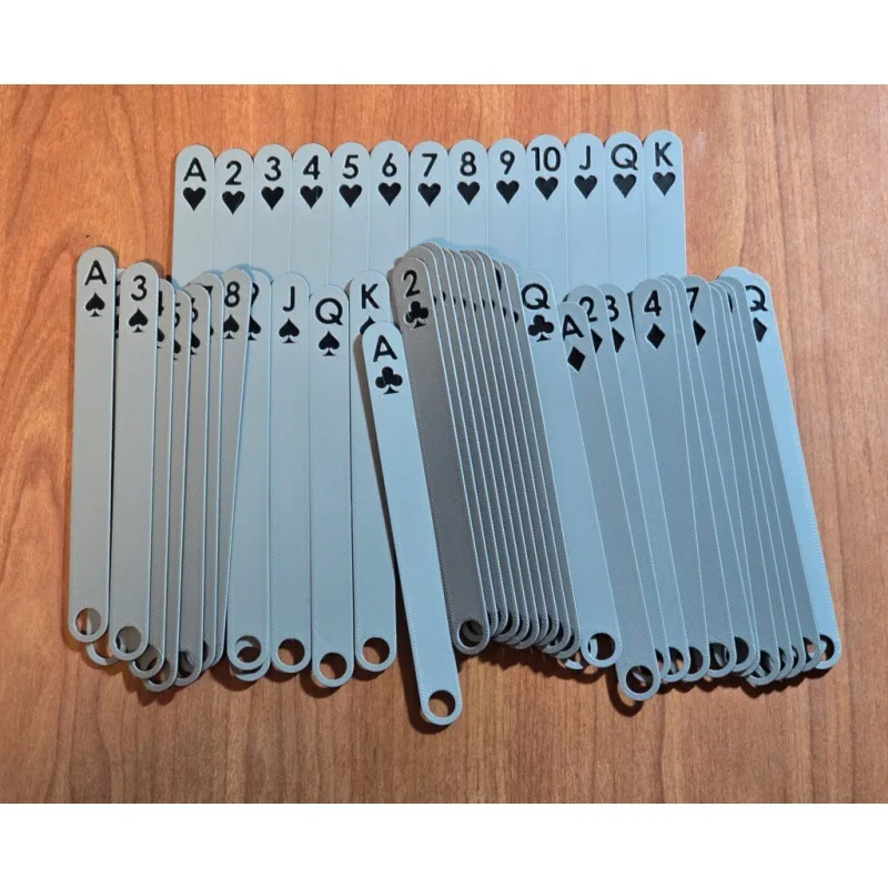 

Новый набор игральных карт с 3D-печатью, забавные карты для покера в форме палки с ведром для хранения, материал PLA, длинная полоска для покера