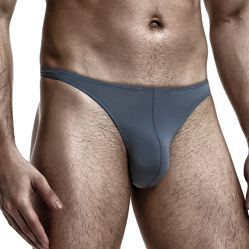 3-Pack of Thongs for Male Students, Ice Silk Sexy Temptation T-Shaped Briefs, Low-Waist Youth Breathable Woolen Single Thongs