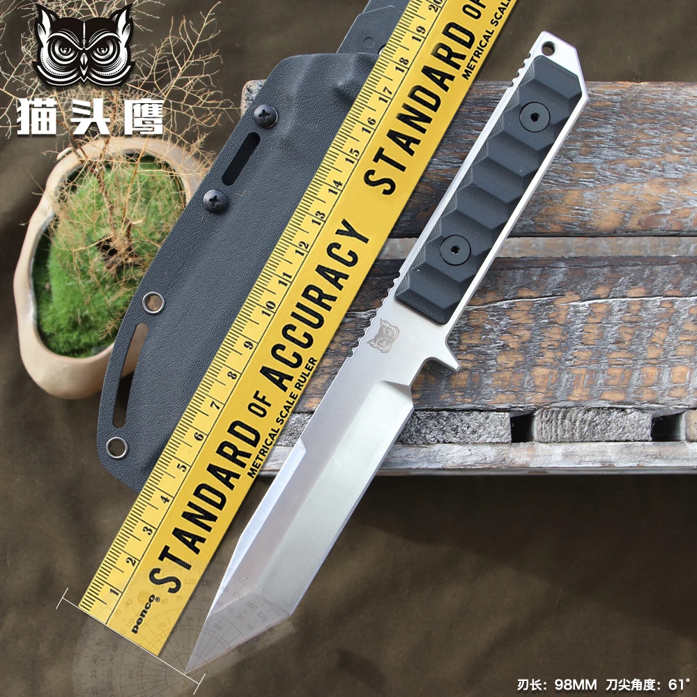 Imagem -02 - Lengren-heavy Steel Outdoor Knife 10cr15comov Grosso Afiado Autodefesa Caça Camping Sobrevivência Canivete mm