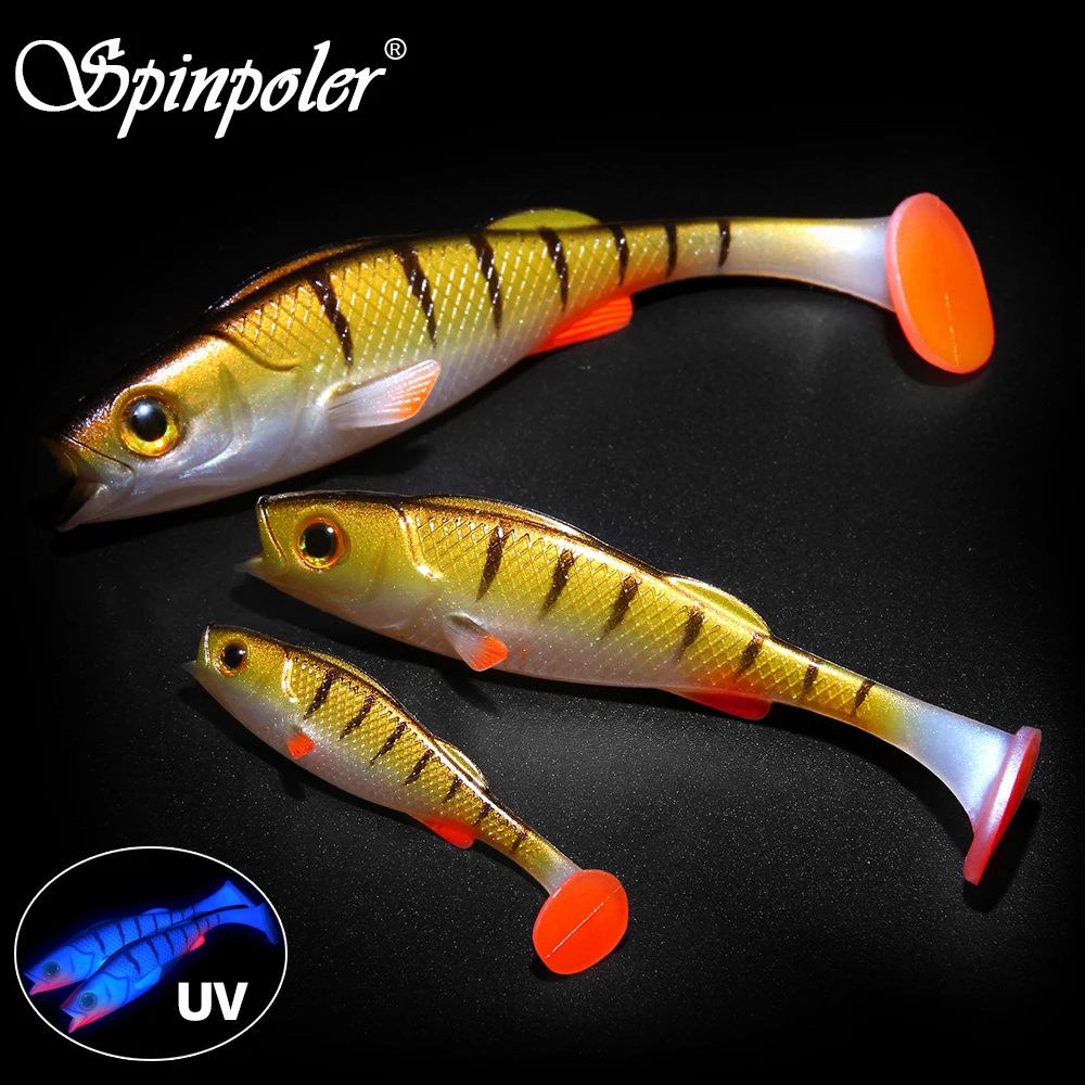 Spinpoler Soft Lure Shad Wobbler Silicone Bait Fishing Worm T Tail Wobblers For Saltwater Perch,Pike,Zander Fishing Gear Tackle