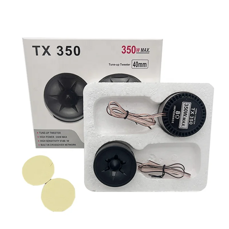 New Design 12V Super Tweeter Car Audio Speaker High Sensitivity 97dB Max 180W Iron Material Small TX350 4 Ohms 6000Hz-4000Hz