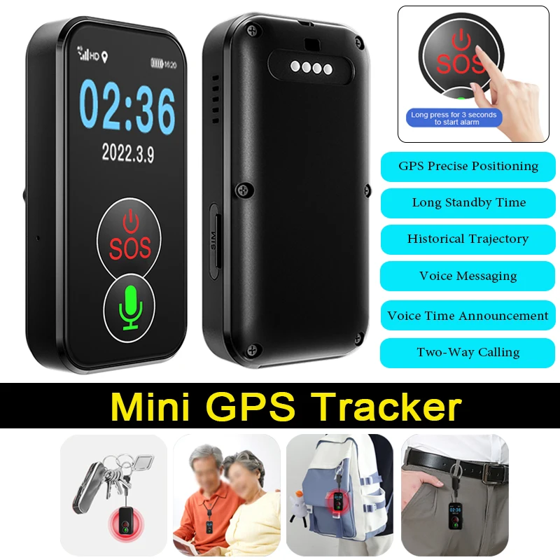 4G GPS Tracker with SOS Button Waterproof Multi-precision Positioning Portable GPS Tracker Waterproof for Elderly and Children