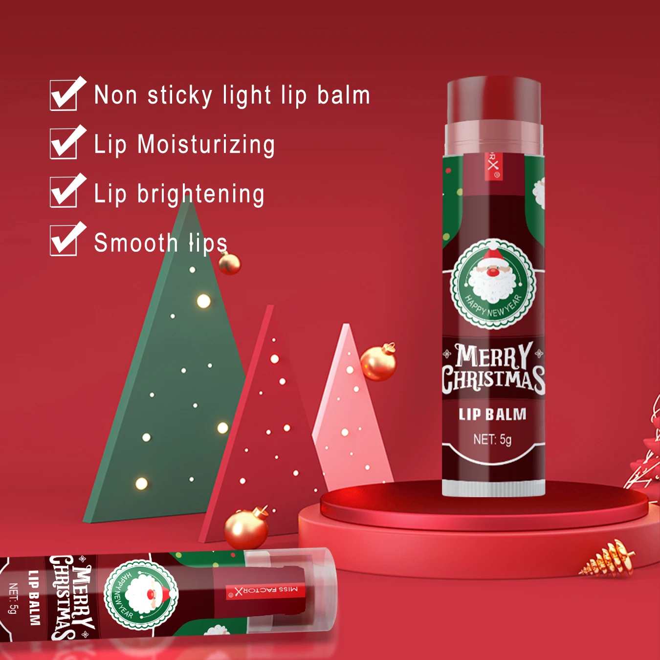 32PCS/Box Christmas lipstick Set Hot Red Wine lipstick Lasting Waterproof Moisturizing Glossy Lip Color