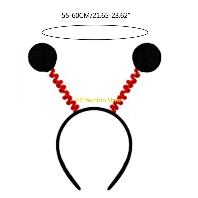 Y5GC 무당 벌레 드레스 업 의상 생일 할로윈 크리스마스 팬시 파티 복장 3pcs 무당 벌레 세트 Polkas Dots Dress Headband