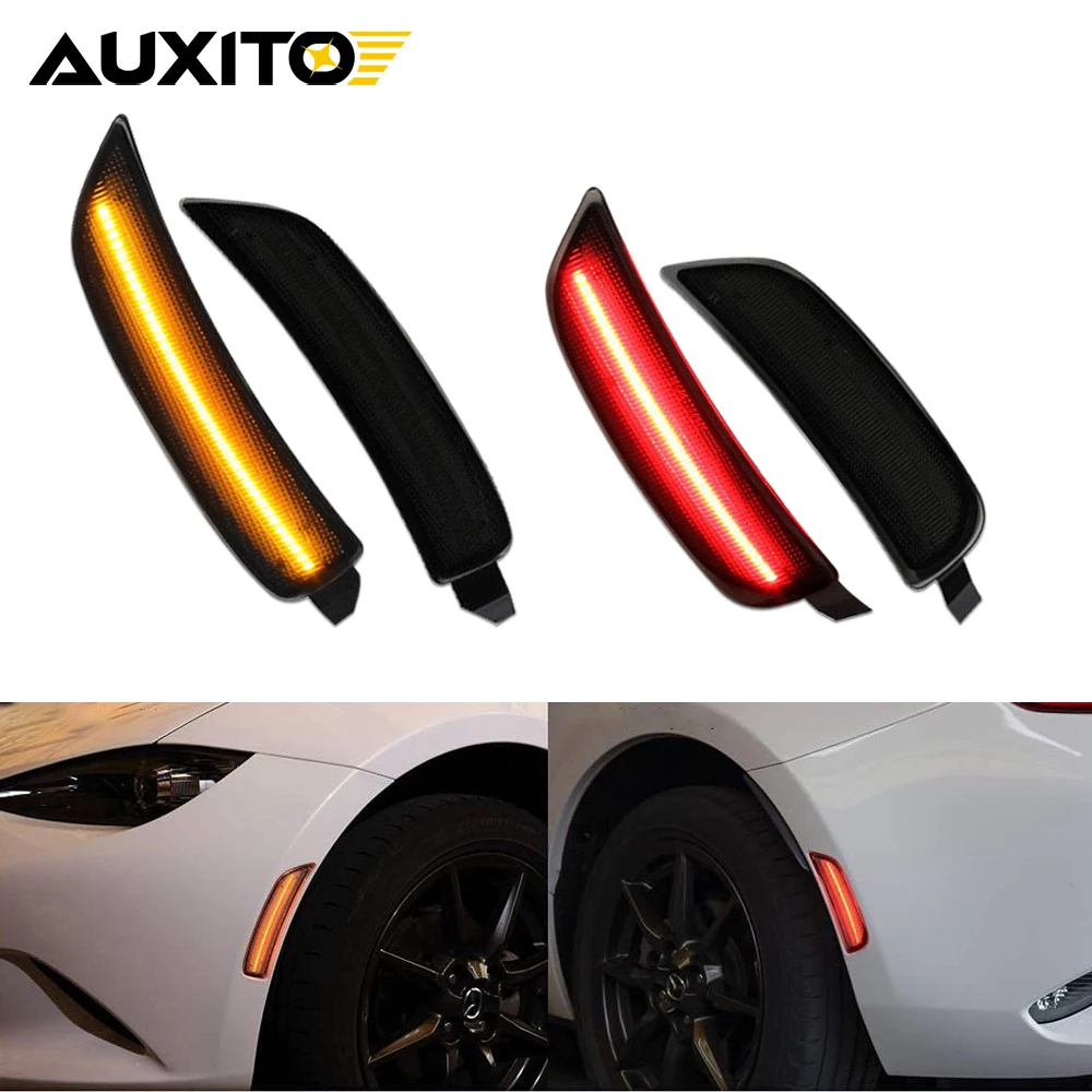 

For Mazda Miata MX-5 2016 2017 2018 2019 2020 2021 2022 Accessories Front Rear Fender Lamps LED Side Marker Light Red Yellow 12V