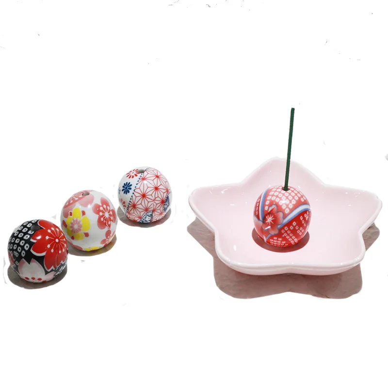 Ceramic Lotus Incense Stick Japanese Groceries Handmade DIY Home Decoration Mini Ball Aromatherapy Pedestal