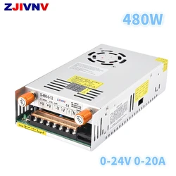 480W 0-24V 0-20A Digital Display Switching Power Supply Adjustable Voltage and Current Limit HJS-480-0-24