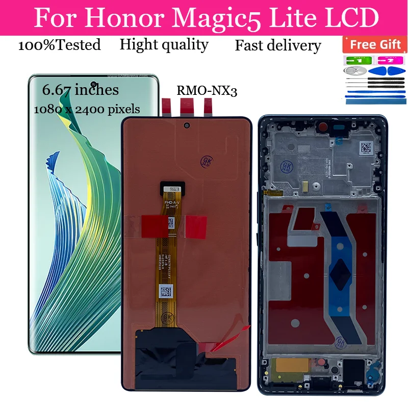 

Новинка для Honor Magic5 Lite RMO-NX3 LCD Замена для HUAWEI Honor Magic 5 Lite ЖК сенсорный экран дигитайзер в сборе