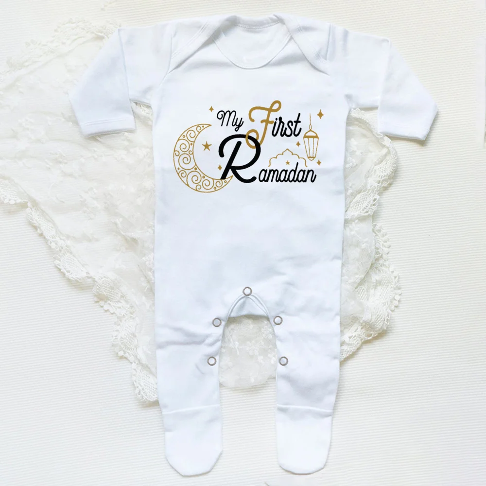 My First Ramadán Print Baby Sleepsuit, ropa para niños y niñas recién nacidos, primer Ramadán Babygrow Sleepsuit, regalo para recién nacidos,