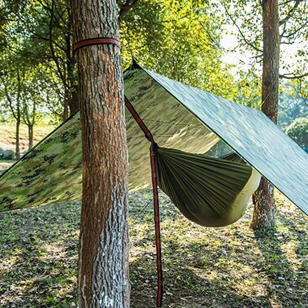 230×140cm Outdoor Waterproof Tarp Camouflage Outdoor Rain Canopy Portable Shade Uv Survival Mat for Picnic、BBQ、Camping、Outdoor
