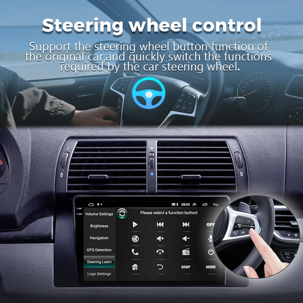 أندرويد 15 Carplay السيارات 2K شاشة راديو السيارة مشغل وسائط متعددة لسيارات BMW 5 E39 1995-2003 E53 X5 M5 2din Autoradio وحدة رئيس ستيريو