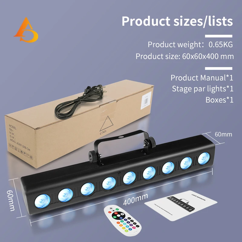 4-6PCS 9LEDs 4IN1 Wall Wash Lamp 36W RGBW Lights Bar Stage Lighting Effect DJ Party Lights Projection Light for Disco Theater