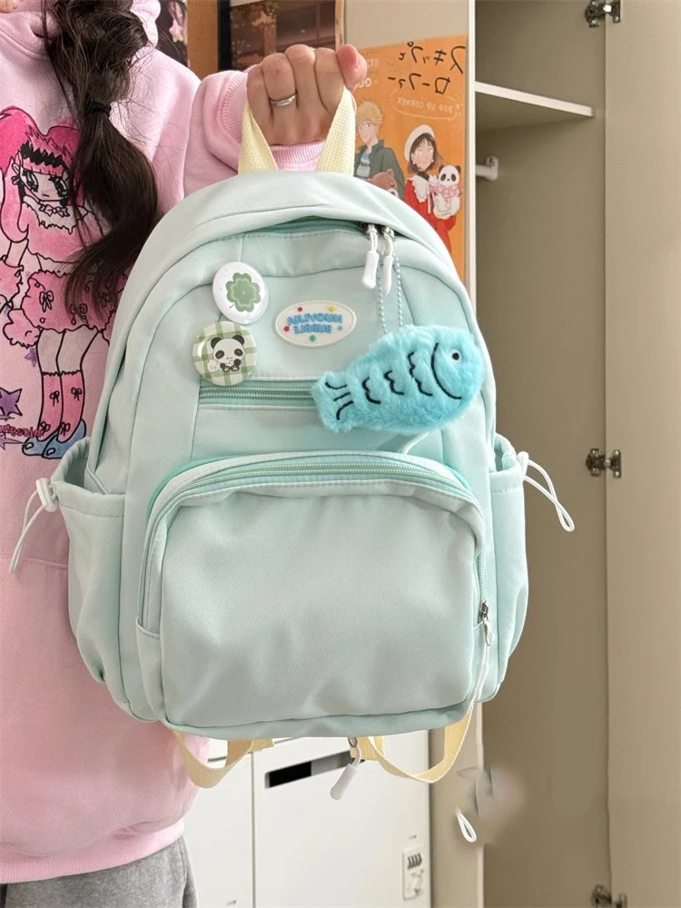 

Jin Gu Large Capaci Bapa for Girls Detachable Candy Colored Japanese Sle Secony School Bag Soft Nylon Casual oul...