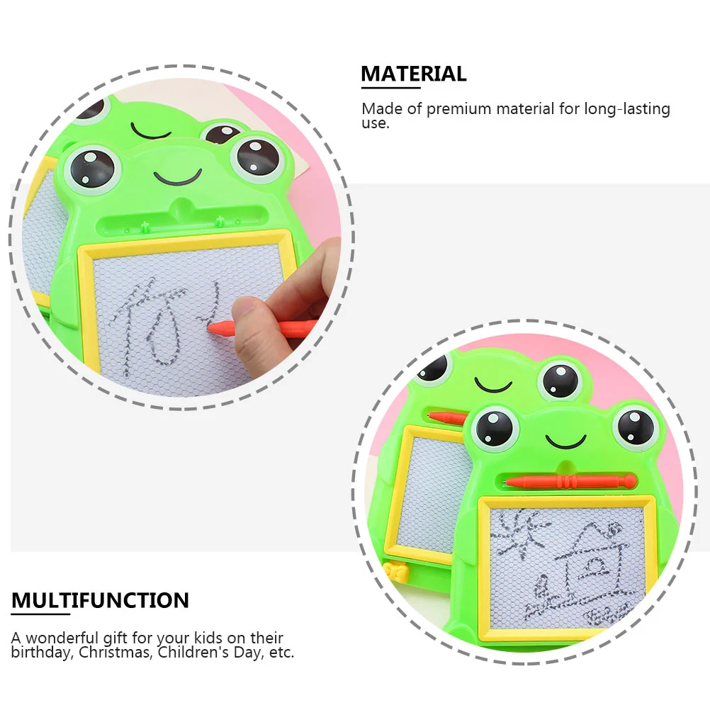 2 Pcs Frog Toy Magnetic Drawing Board for Kids WordPad Doodle Cartoon Plaything Child