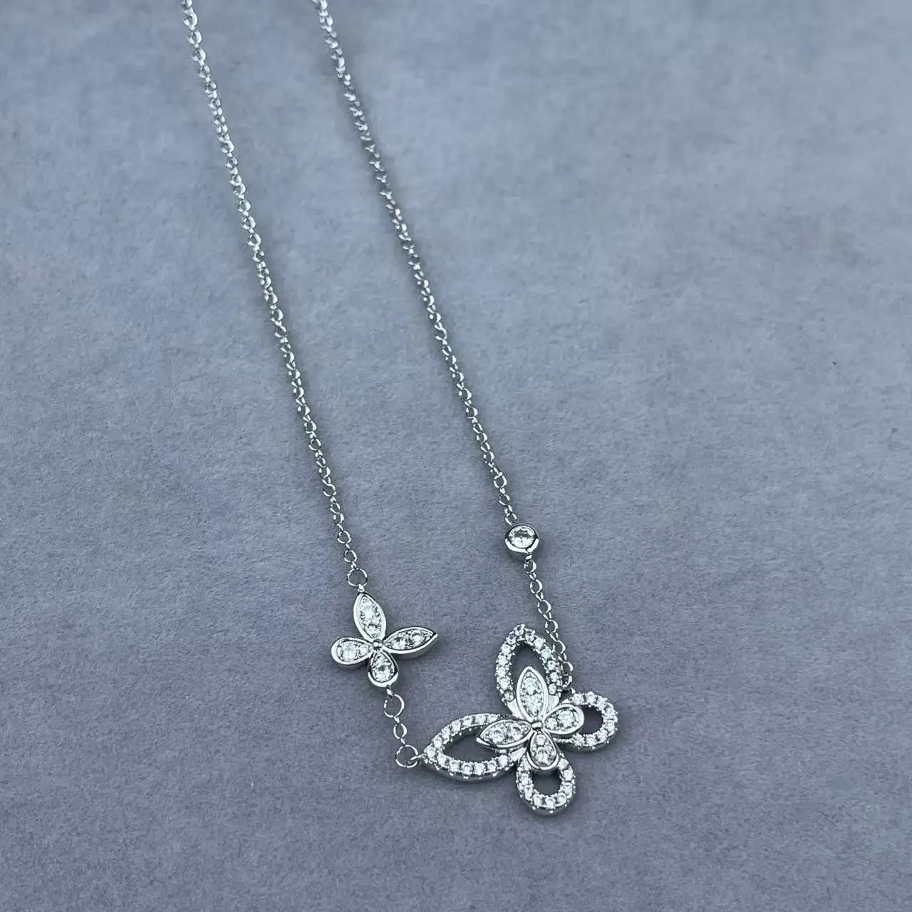 Luxury Classic S925 Serling Silver  Women's  Necklace. Butterfly 1:1 Design, Multiple Stacking, Adjustable Length. Festival Gift view 3