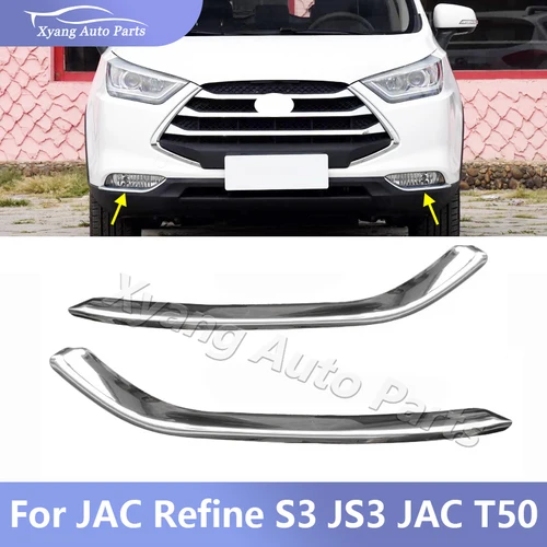 Marco de luz antiniebla, tira plateada de parachoques delantero, chapado para JAC Refine S3 JS3 JAC T50