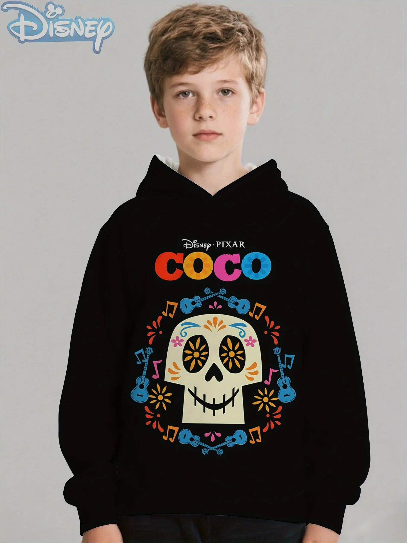 سويت شيرت بغطاء للرأس للأطفال من فيلم كوكو الجديد، سترة شتوية دافئة مطبوعة برسوم كارتونية للأطفال، هدية مثالية للأولاد والبنات