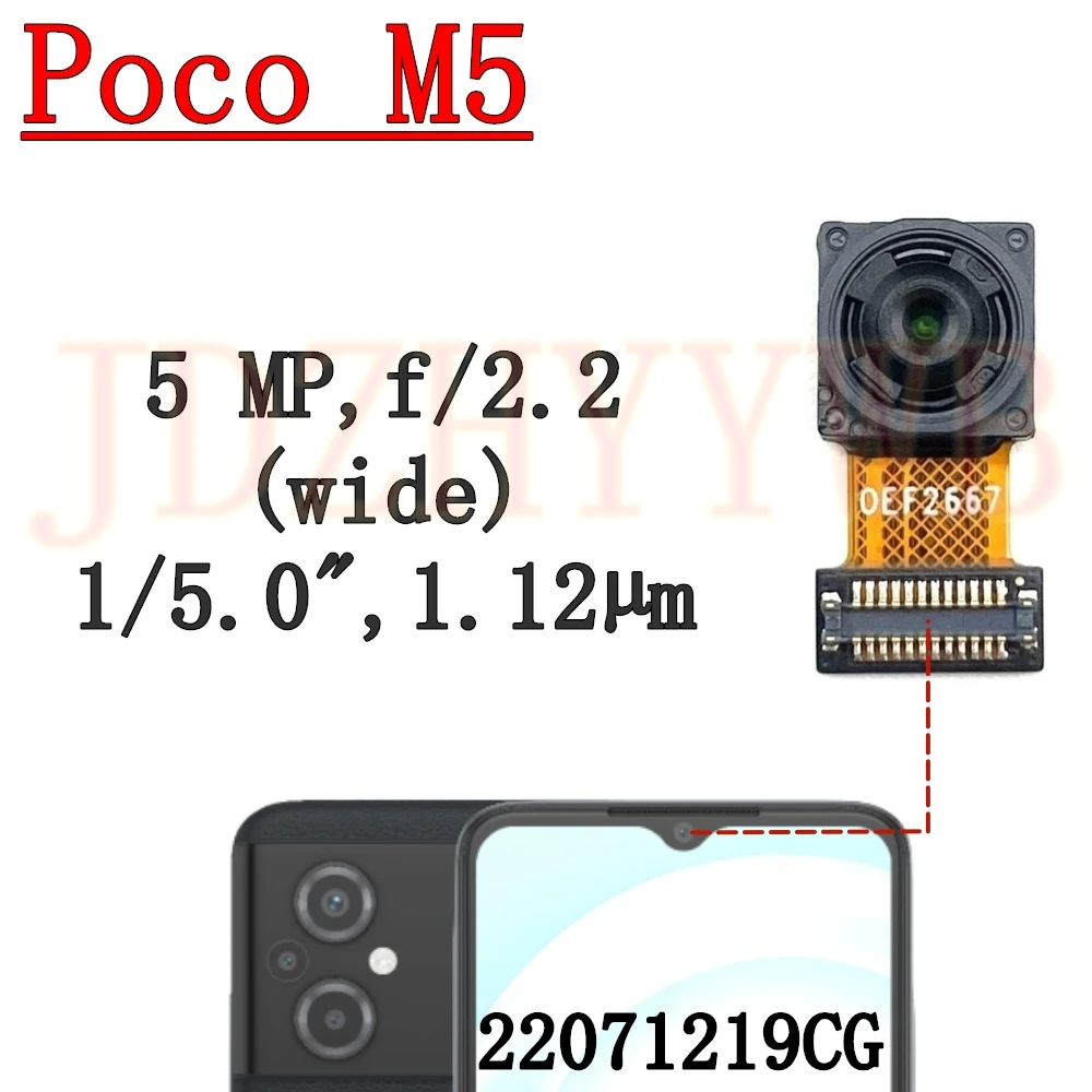 

Передняя задняя камера для Xiaomi Poco M5 PocoM5, фронтальная камера для селфи, широкий основной модуль задней камеры, гибкий кабель, запасные части