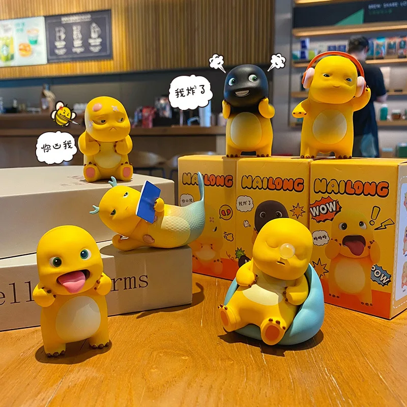 Nailong Lazy Daily Series 6 SZTUK Figurki Akcji Dekoracja Biurka Zabawka Figurka Modny Kolekcjonerski Ornament Prezent