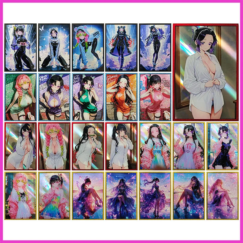 

Коллекционные карты Anime Goddess Story, редкие размеры A6, Tsuyuri Kanao Kochou Shinobu Mitsuri Nezuko, игрушки для мальчиков, подарок на день рождения