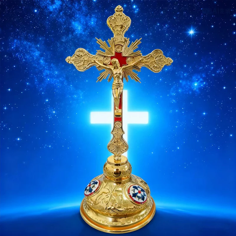 Neues 2026 Orthodoxes Kreuz Jesus-Kruzifix Christliche Orthodoxe Kirchenutensilien Kirchen- und Heimdekoration Jesus-Kreuz für religiöse Rituale – Detail 3