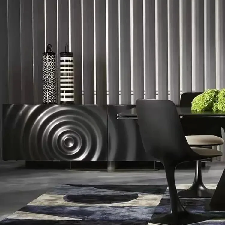modern minimalist designer living room water drop solid wood entrance cabinet