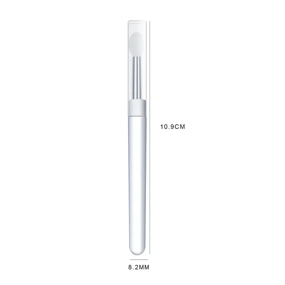 Pincel de silicona rosa jelly para arte de uñas, reutilizable, para aplicar polvo de espejo, herramienta de manicura 6