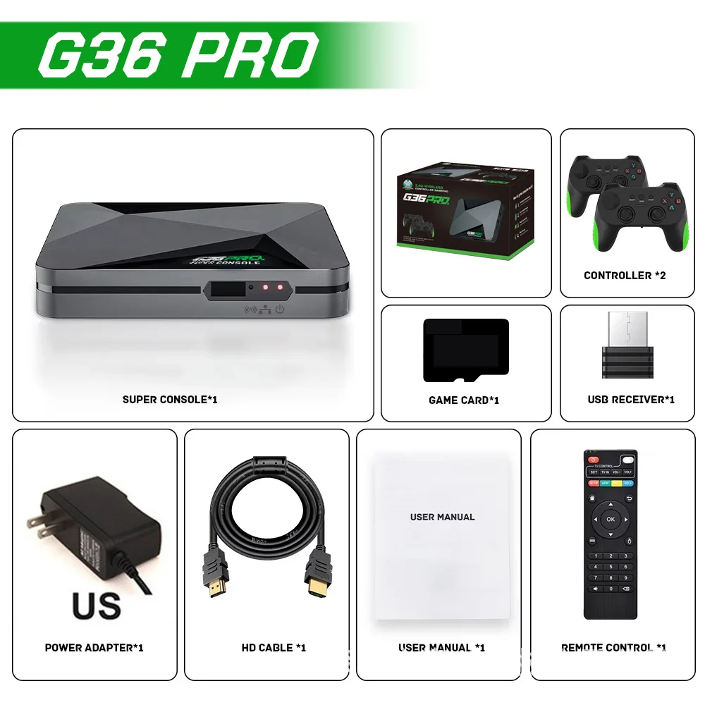 G36 PRO Home TV Game Console Dual System Set Top Box Dual Wireless 4K High Definition Wifi Handheld Game Players