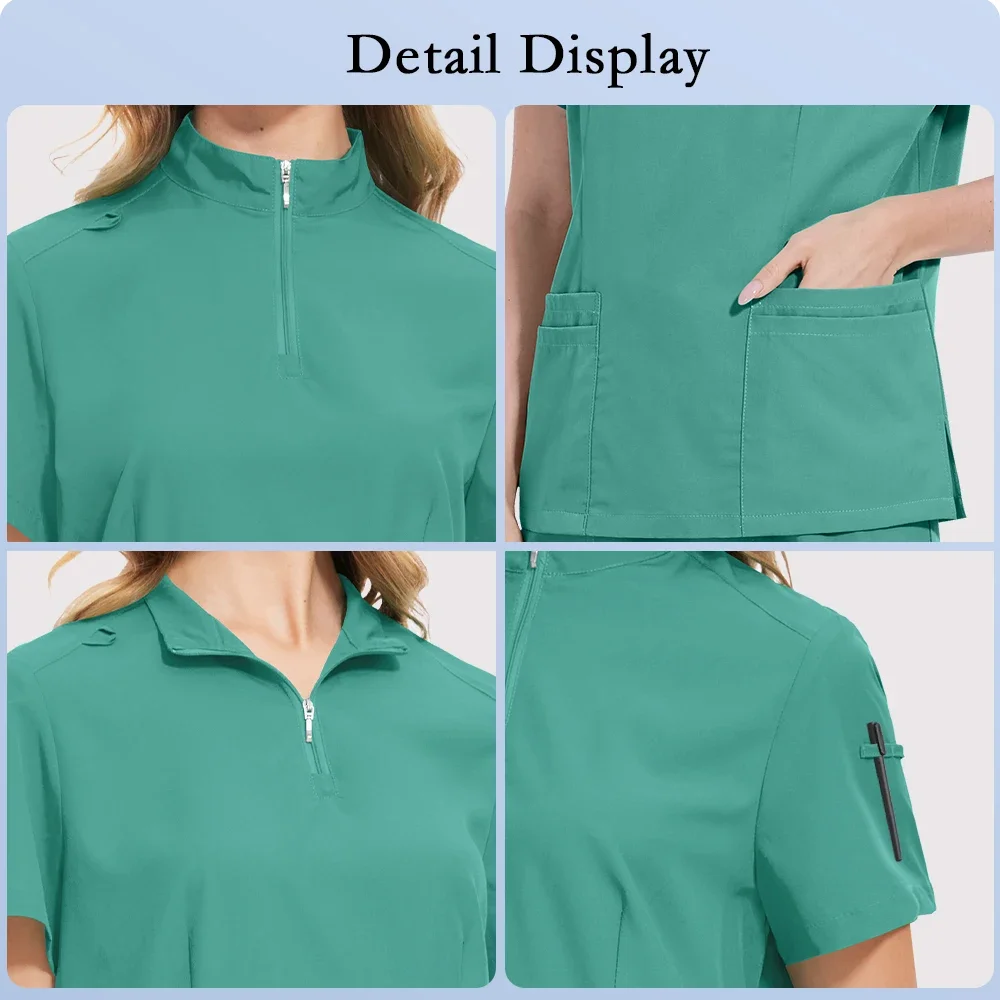 Abbigliamento medico Uniformi da donna Set da infermiera per odontoiatria Abiti da lavoro da laboratorio Top e pantaloni all'ingrosso unisex Tute Set di uniformi infermieristiche