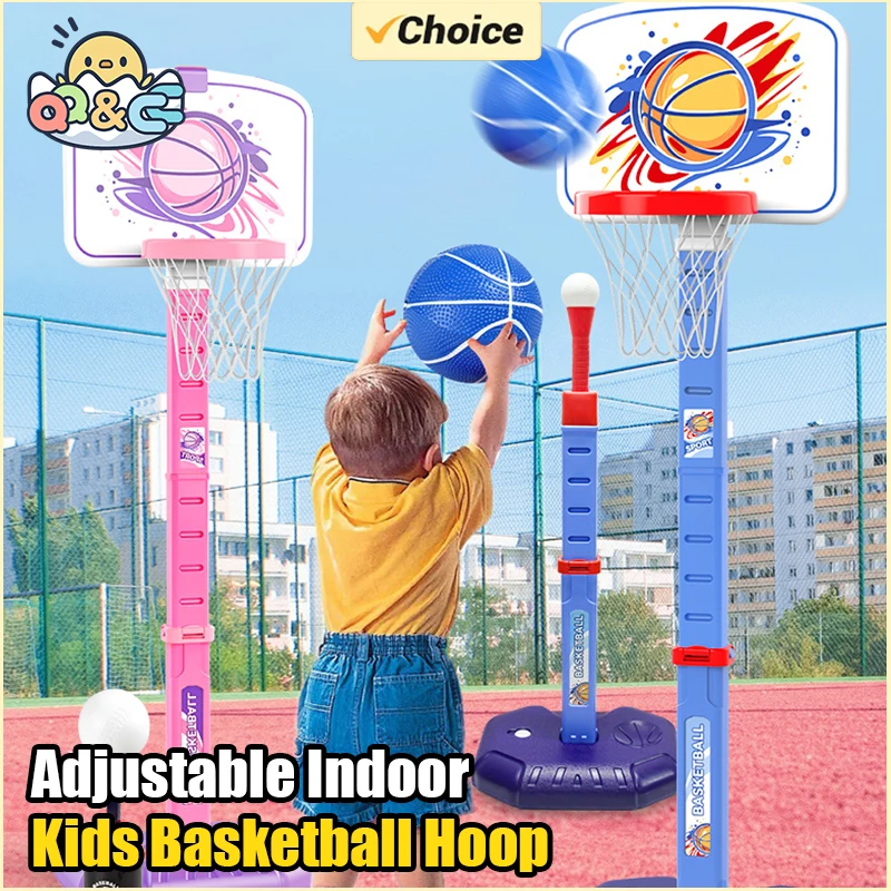 ชุดห่วงบาสเก็ตบอลเด็กแบบปรับได้ ใช้ได้ทั้งในร่มและกลางแจ้ง พร้อมแท่นยิงลูกบอลแบบพกพา ของเล่นกีฬาสำหรับเด็กผู้ชาย ของขวัญสำหรับเด็ก