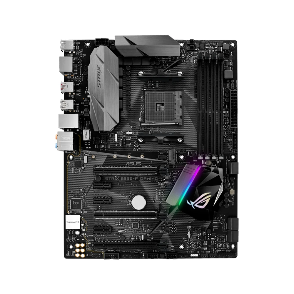 Imagem -03 - Usado Asus Rog Strix B350-f Gaming Motherboard B350 Chipconjunto Soquete Am4 para Cpu 1st Gen Ryzen Mini-itx Form Factor Soquete Ddr4 Duplo