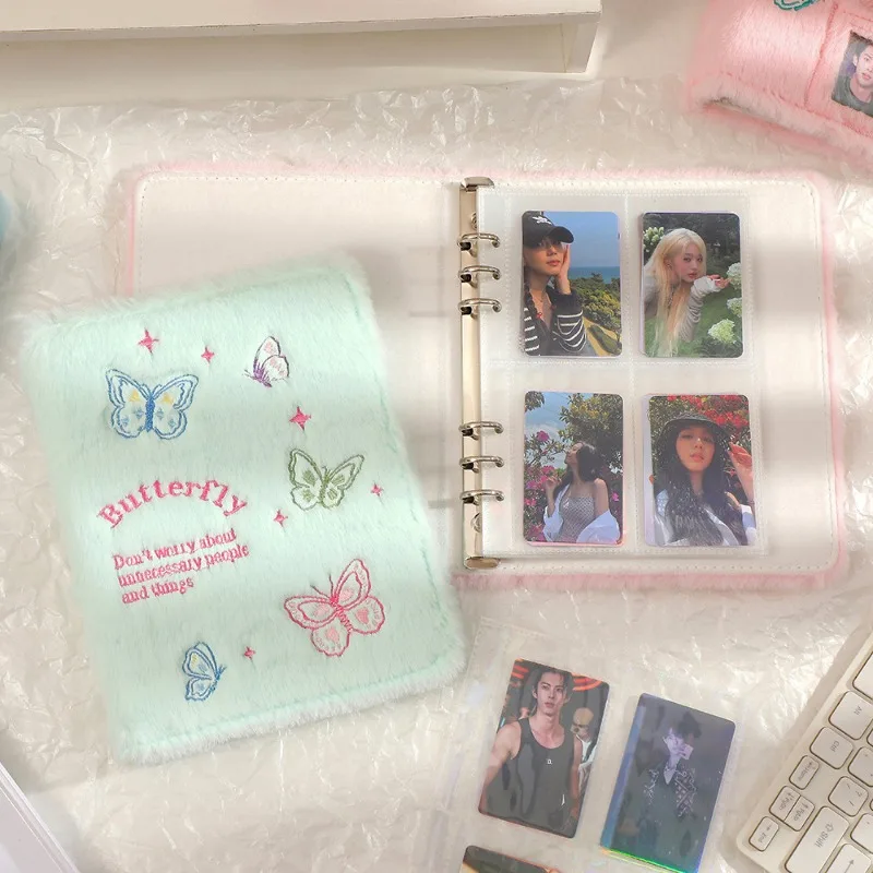 A5 Kpop Plush Collect Book Binding Machine Butterfly Binder Photo Album Photo Card Binder Idol Photo Card Storage Album