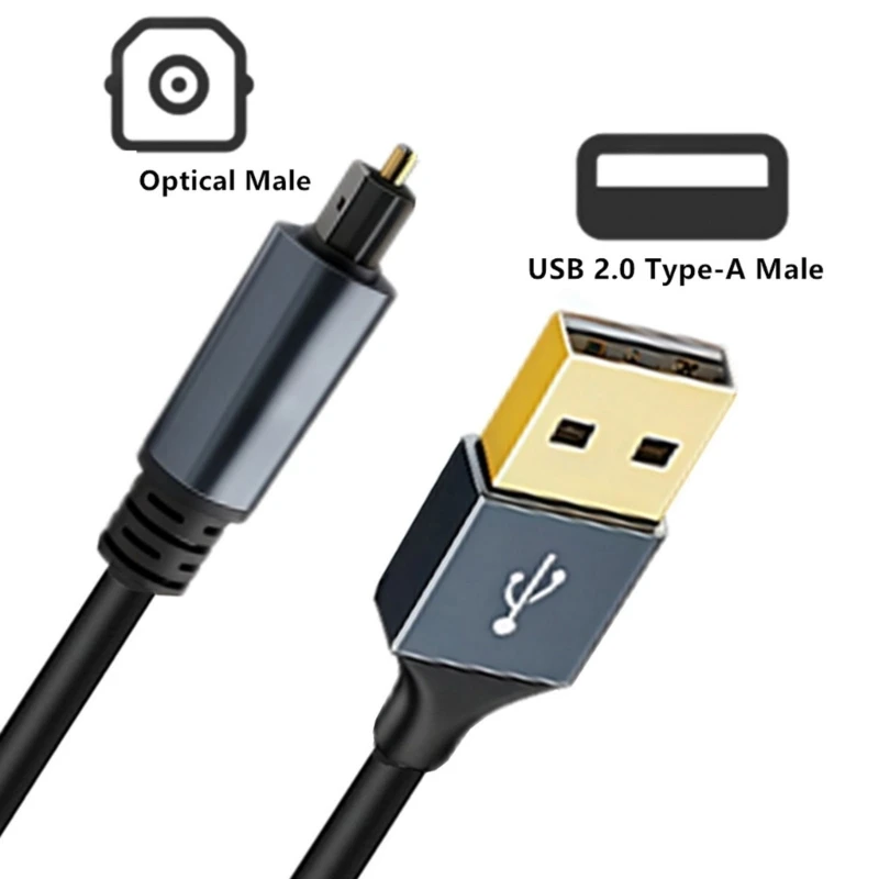 USB Digital Fiber Optical Analog Sound Cable SPDIF Digital Sound Converter Cable for HDTV Multimedia Speaker 83CF