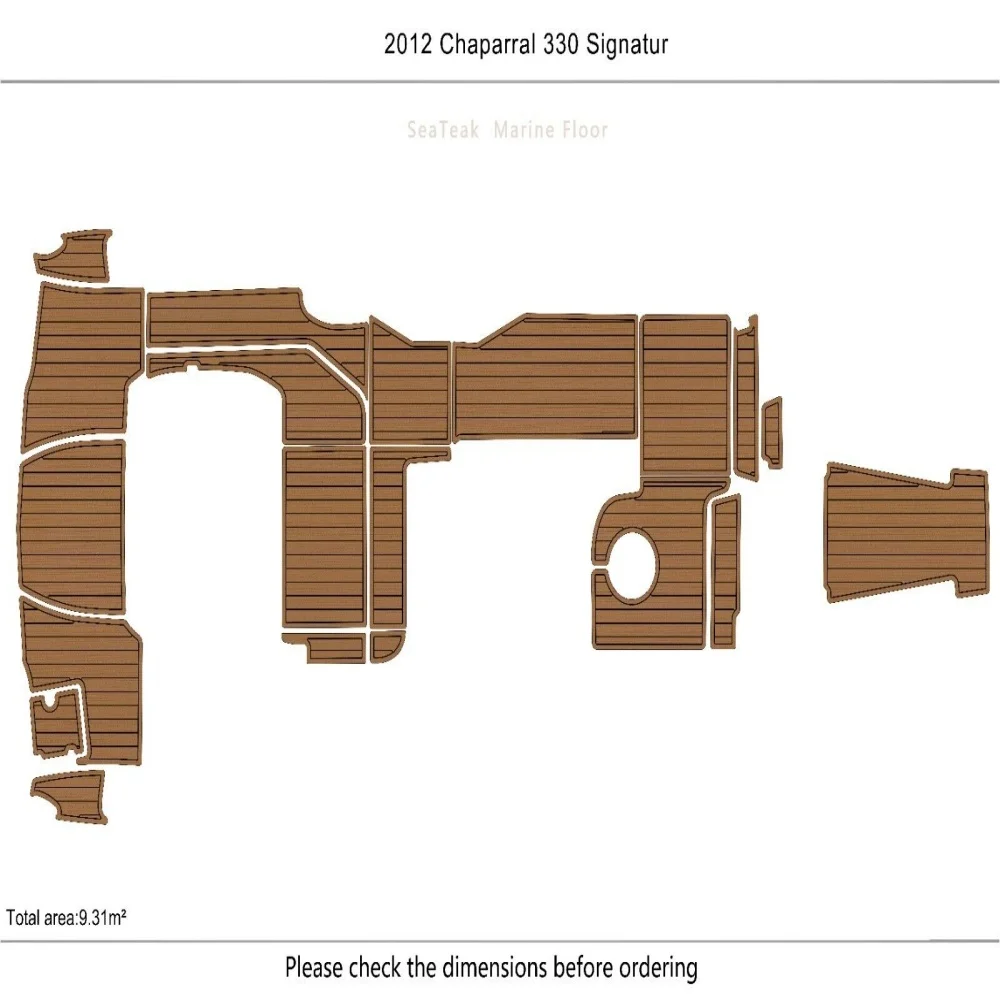 

2012 Chaparral 330 Signatur cockpit Swim Platform Pads 1/4" 6mm EVA Teak FLOOR SeaDek MarineMat Gatorstep Style Self Adhesive