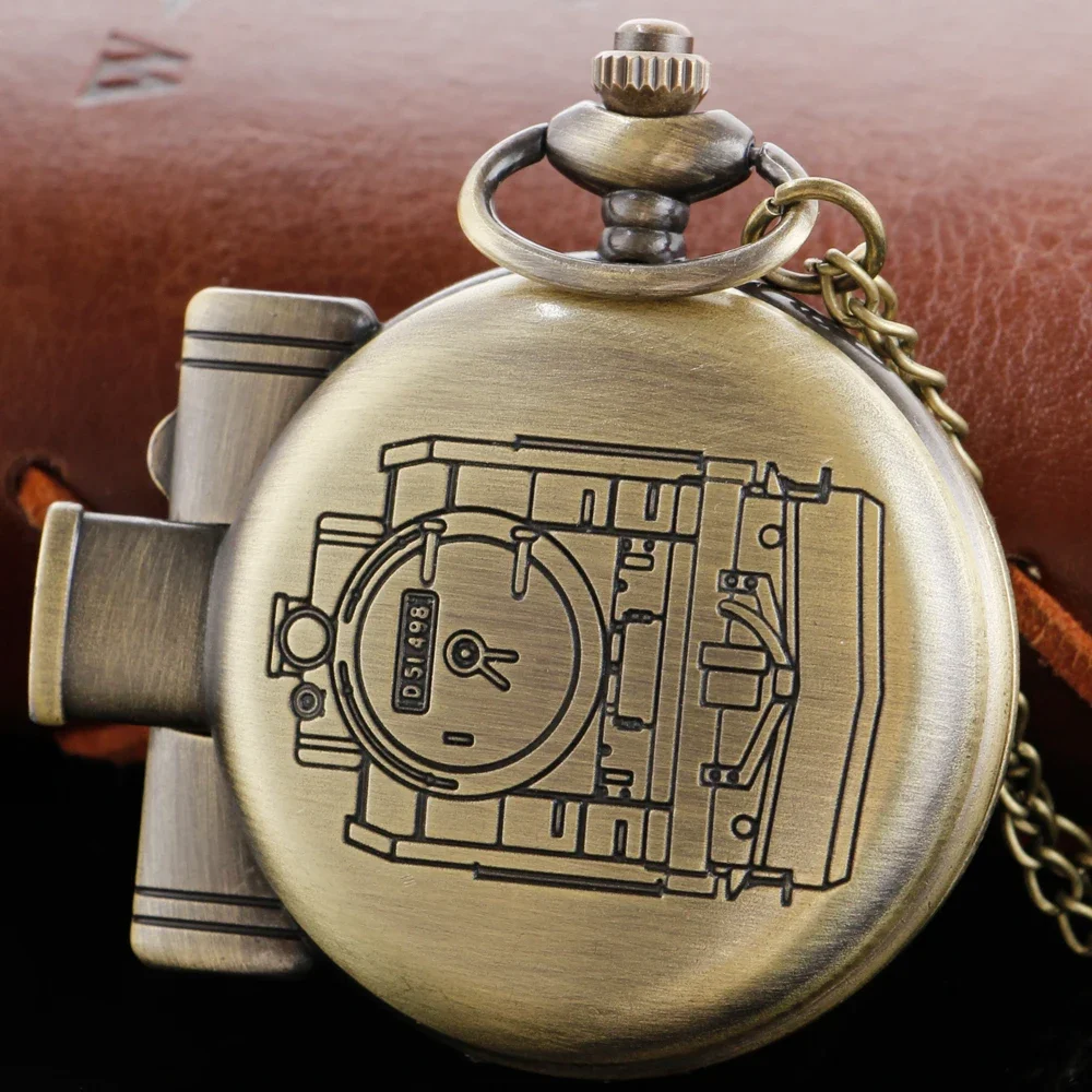 Креативный поезд специальной формы, бронзовые кварцевые карманные часы, винтажное модное ожерелье с драгоценными камнями, кулон, мужские и женские детские часы, подарки