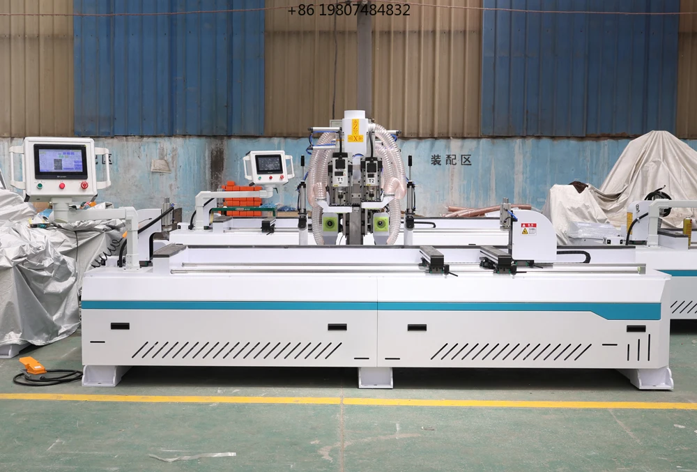 Machine Door Lock Drilling Boring Equipment for Woodworking Furniture Automatic CNC Wooden Door Lock Holes Hinge Mortiser
