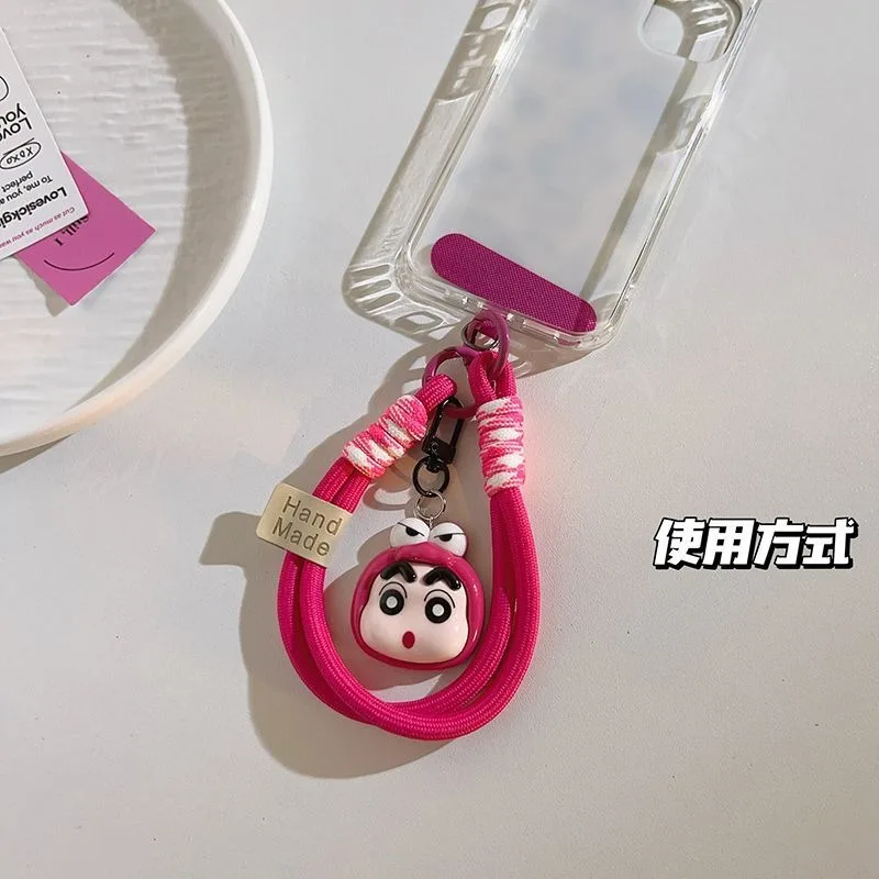 크레용신짱 휴대폰 끈 만화 애니메이션 노하라 신노스케 악어 장식 펜던트 휴대폰 케이스 범용