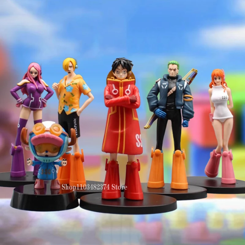 

Anime Chopper One Piece Egghead Figures Luffy Sanji Zoro Figure Grandline Toys Nami Nico Robin Figurine PVC Collection Model