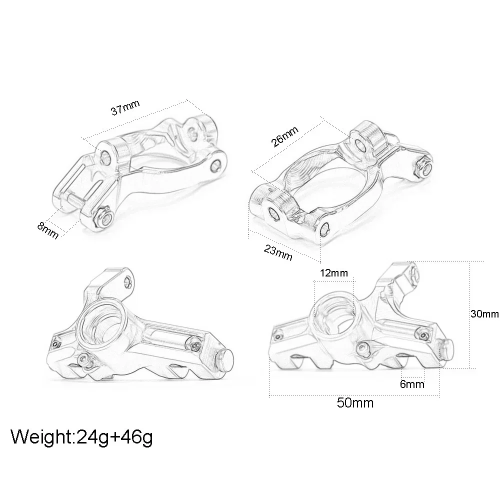 Front C Hubs Caster Block Knuckle Arms Steering Spindle LOS234013 LOS234012 for RC Team Losi Rock Rey Desert Truck Accesorios