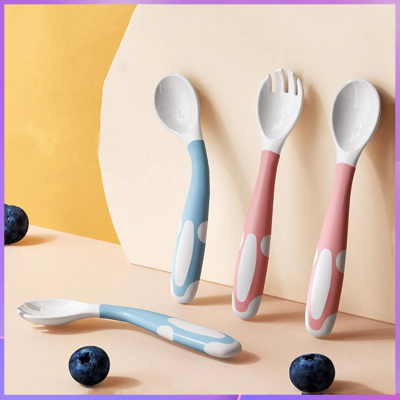

Учебная ложка для детского питания/детская ложка/изгибная независимая обучающая детская вилка-ложка для еды, набор посуды