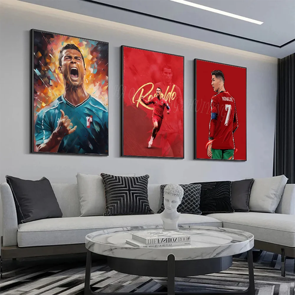 Affiche imprimée en papier Cristiano Ronaldo2, décoration de peinture artistique, salon, chambre à coucher, bar d'entrée, maison, 73