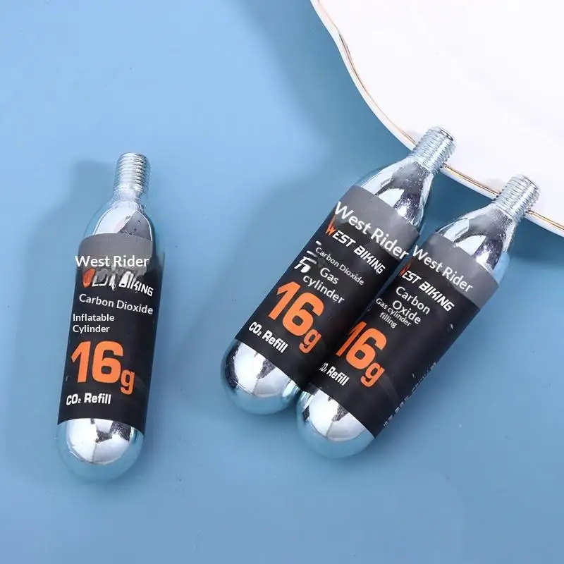 3/6/9Pcs 16g CO2  With Threaded Connection Bike Tire Inflator Mini Pumps High-pressure Cylinders For Road  Bicycle