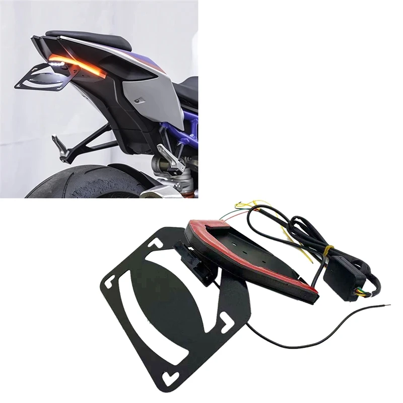 For BMW- S1000RR S1000 RR S 1000RR 2020 2021 Short License Rear License Plate Mount Holder And Plate LED Light