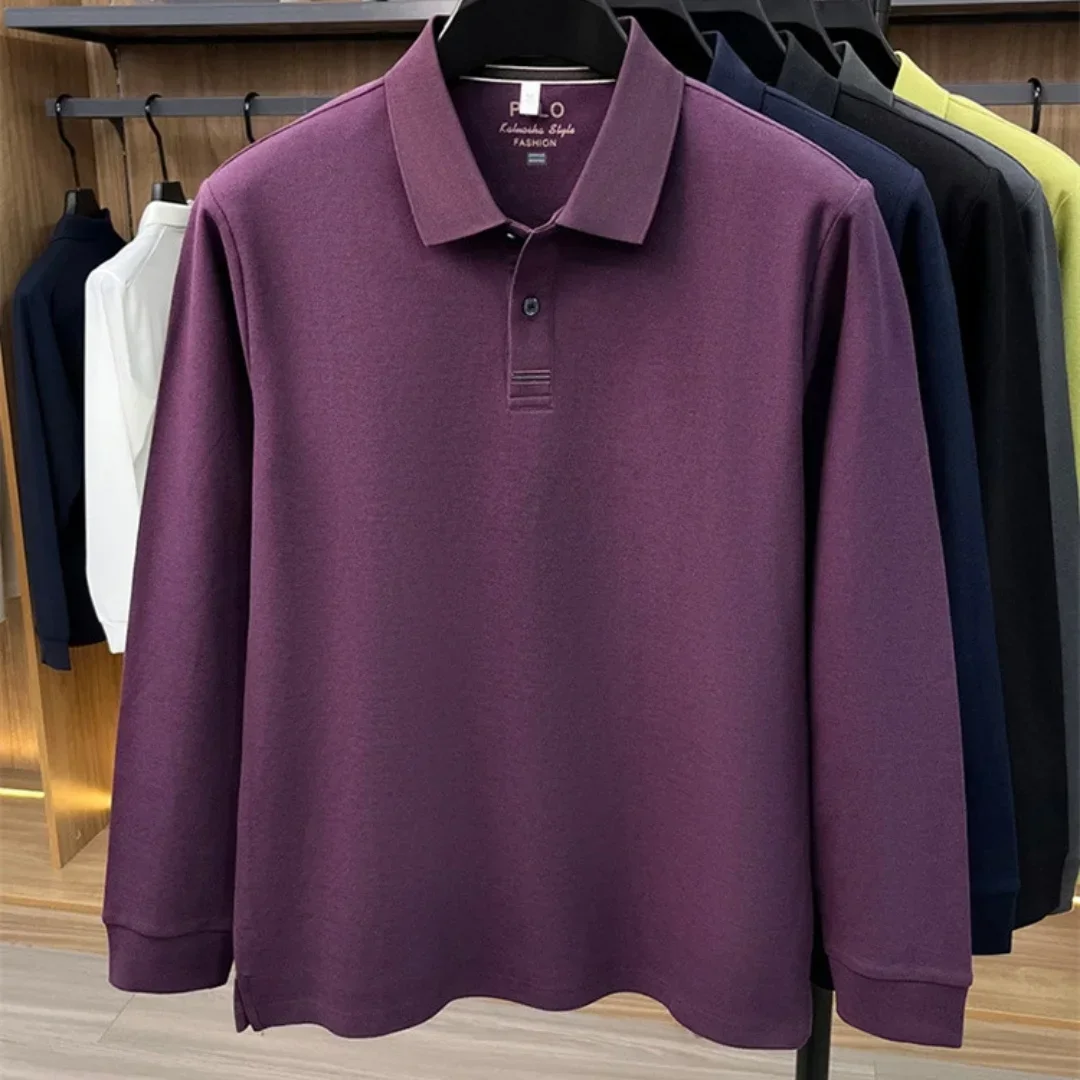 2026 neues 100% reines Baumwoll-Poloshirt für Herren, hochwertige Marke, langärmelig, Herbstmode, luxuriöse Stickerei, Golf-Oberteil, Business-T-Shirt – Detail 16