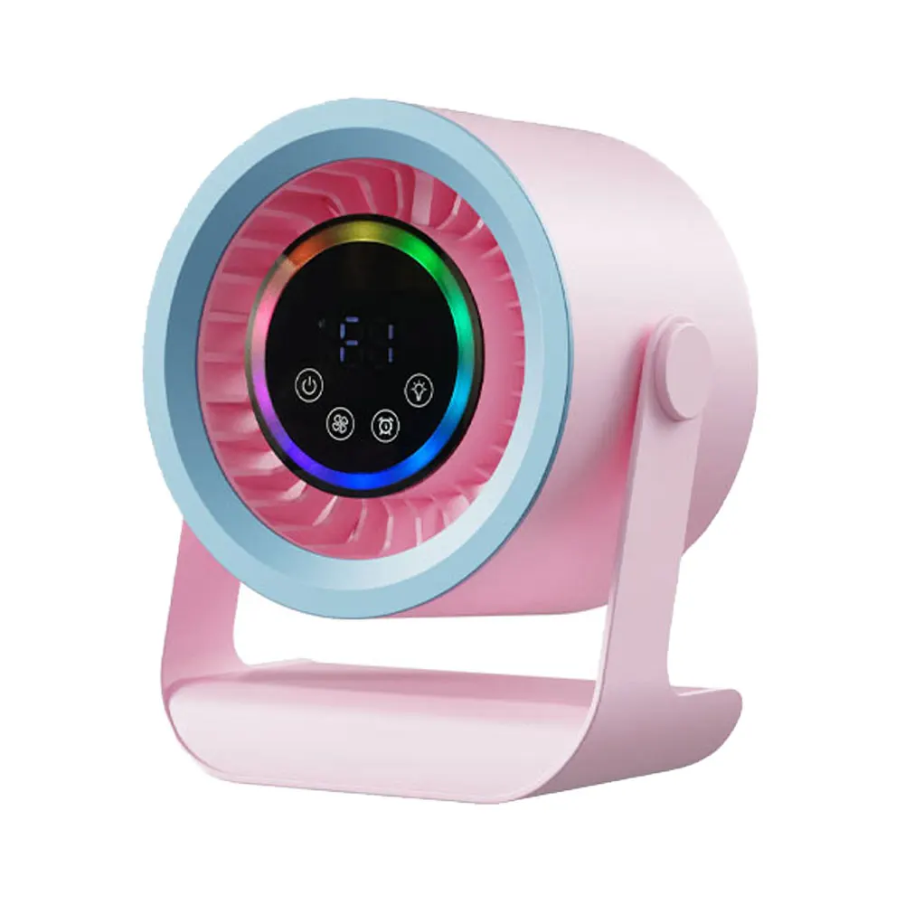 Lightweight Desktop Fan with 3 Settings 360 Degree Adjustable Head and USB Rechargeable Function for Indoor Cooling