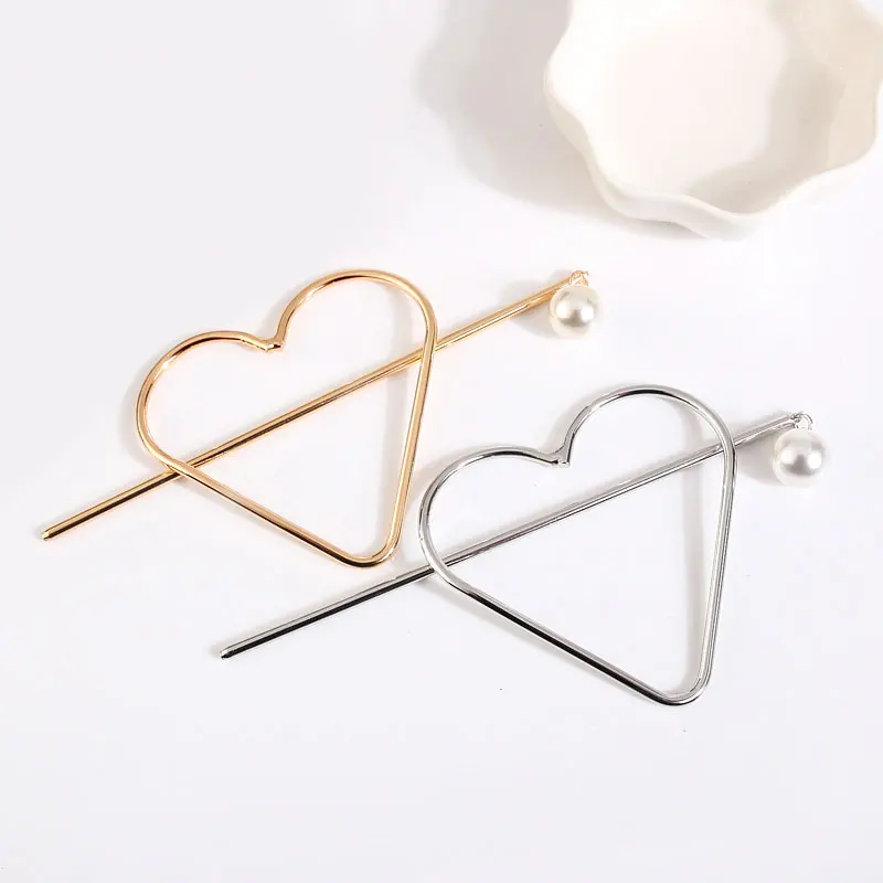 Fashion Gold Glossy Hair Sticks For Women Irregular Leaf Hairpin Geometric Pearl Hair Clip Chinese Hanfu Hair Accessories