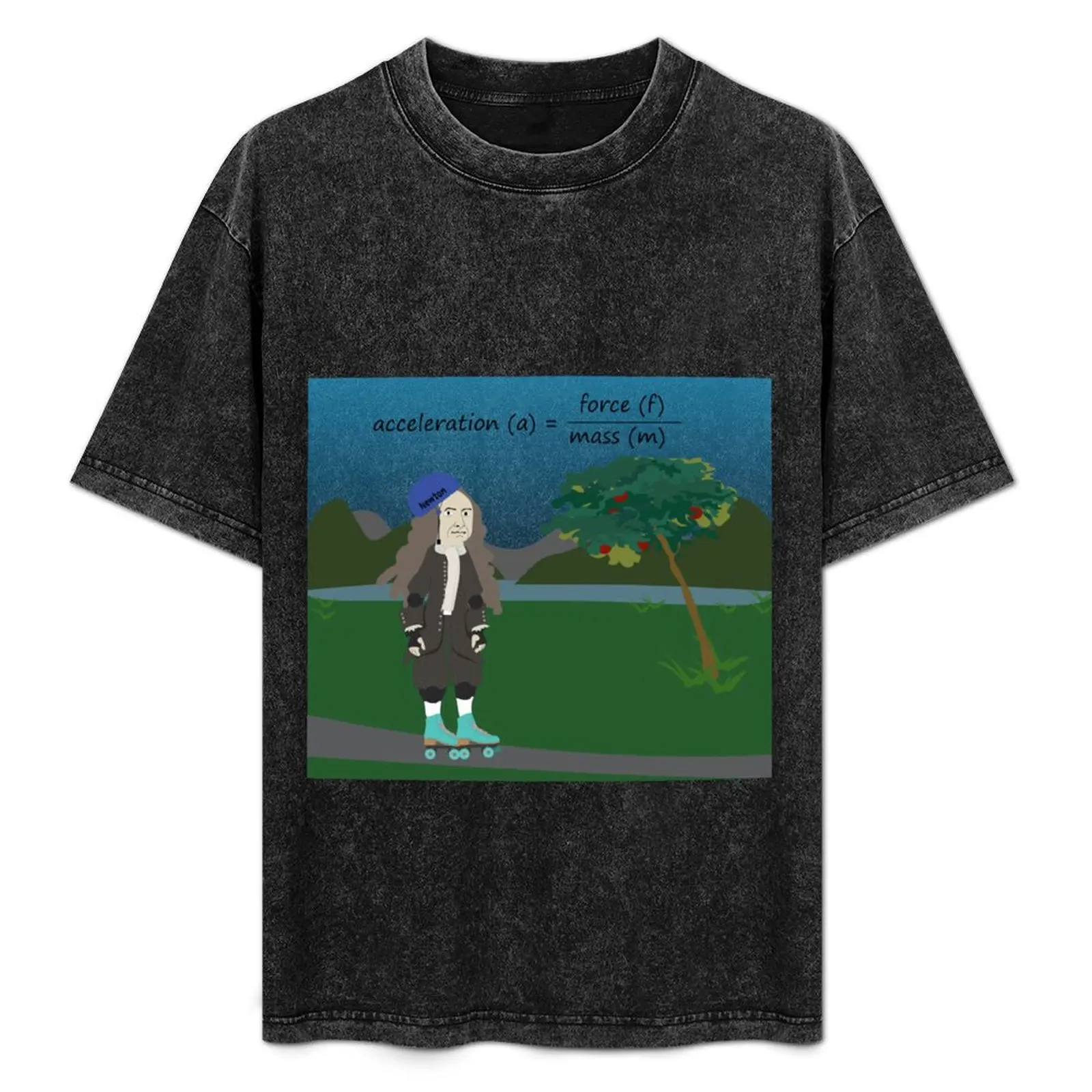 

Sir Isaac Newton experiencing his laws of motion T-Shirt Trendy Pattern T-Shirt for Men