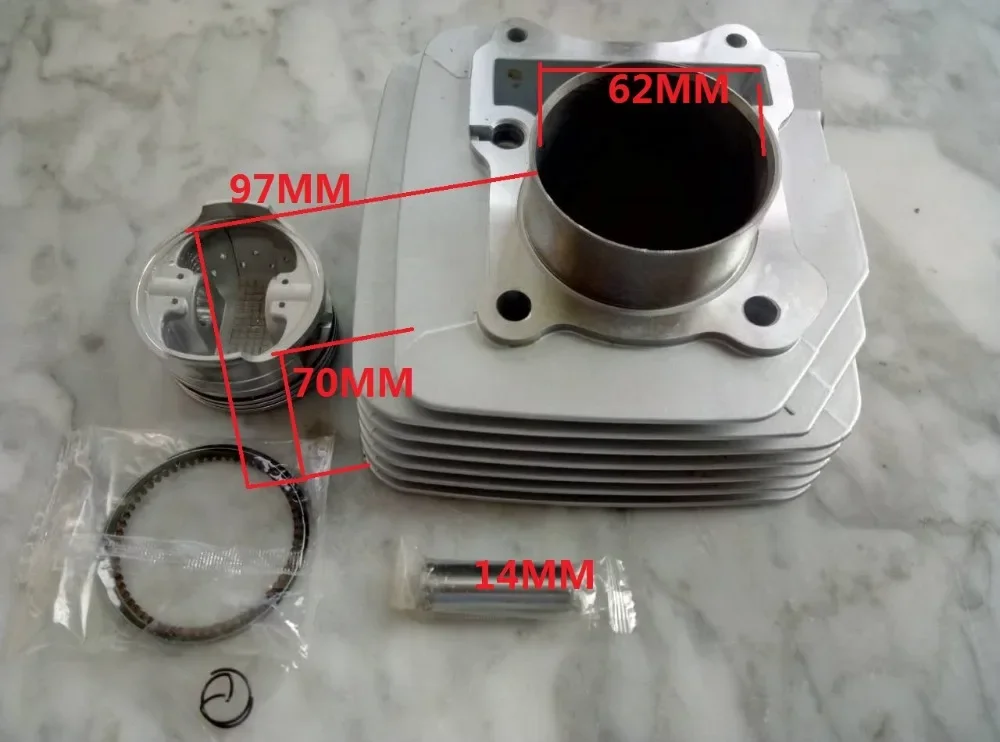 GN125 EN125 GS125 GZ125 GSX125 Upgrade GN/EN/GS/GZ/GSX150 150CC 62MM Big Fins Motorcycle Cylinder Kits With Piston And 14MM Pin