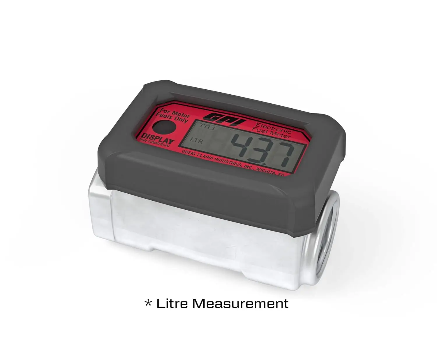 01A31LM Aluminum Turbine Fuel Flowmeter with Digital LCD Display,  1-Inch FNPT Inlet/Outlet, 0.75-Inch Reducer Bushings